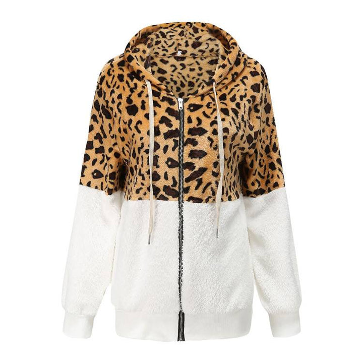 Lea - Fleece Sweatshirt with Leopard Pattern