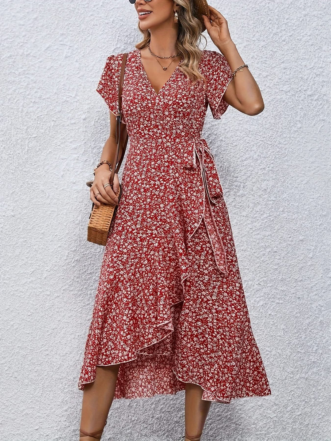 Elara – Floral Dress with Tummy Coverage