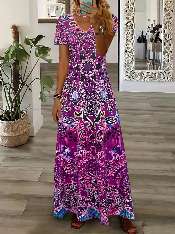 Zara – Paisley V-Neck Midi Dress