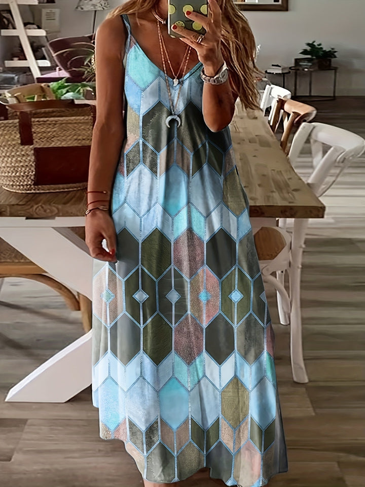 Liora – Printed Spaghetti Strap Dress