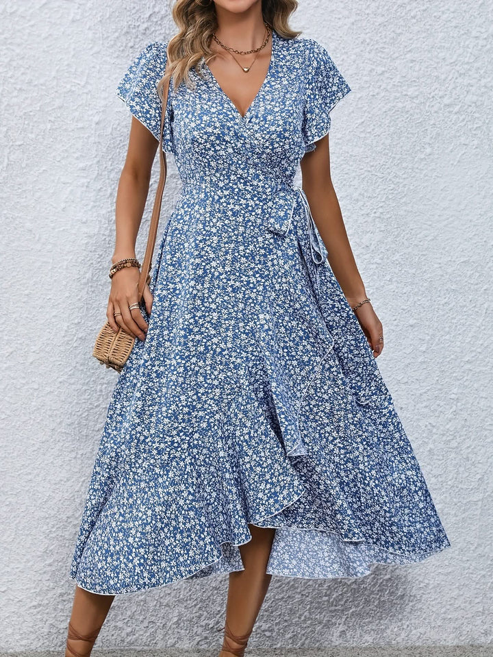 Elara – Floral Dress with Tummy Coverage
