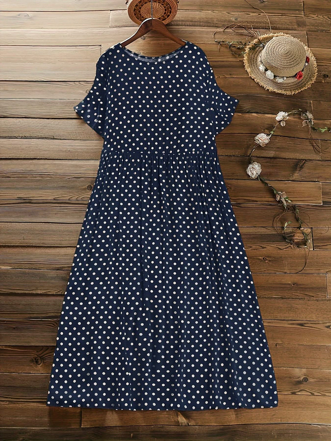 Vivienne – Polka Dot Rayon Midi Dress