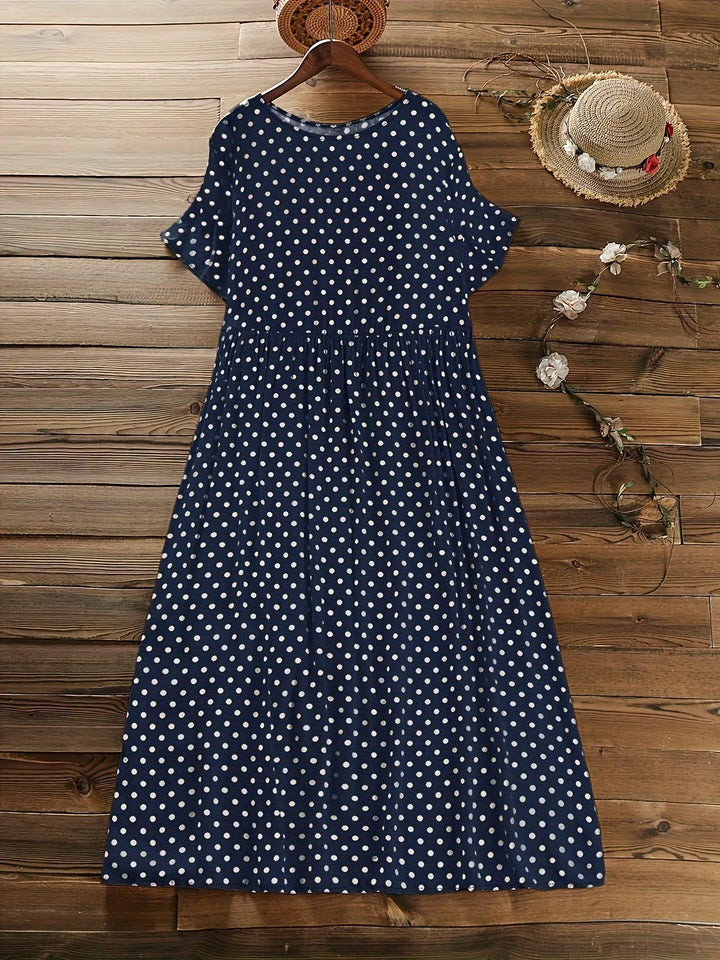 Vivienne – Polka Dot Rayon Midi Dress