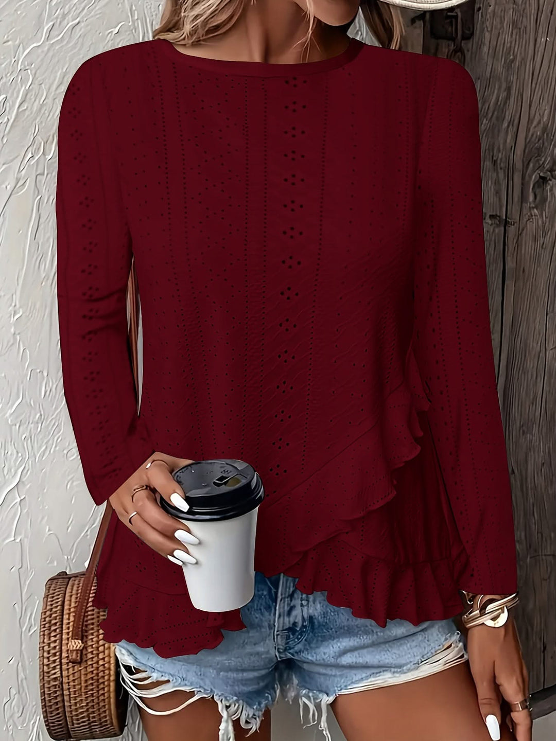 Liora – Blue Crew Top